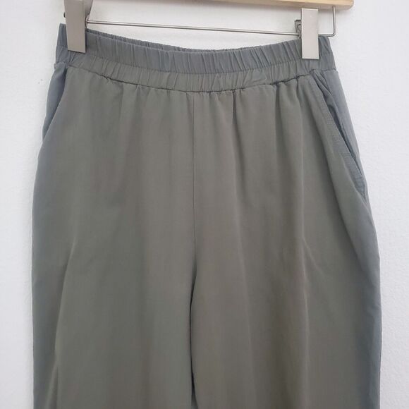 Zara Jogger Pants Small Green Comfy Woven Pull On Casual Lounge Athleisure - Picture 2 of 10